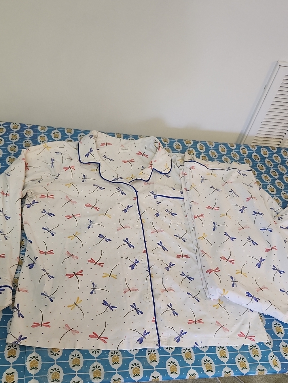 BedHead Pajama Set Large Dragonfly Print Lounge Comfort Novelty Organic Cotton